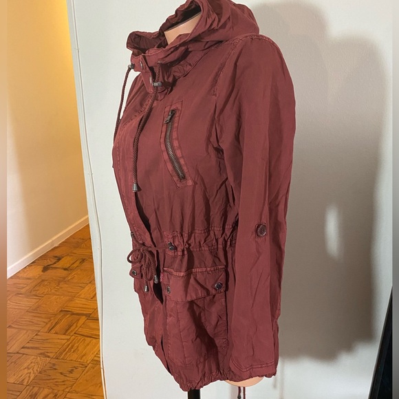 Levi’s Strauss Hood Anorak Military Style Jacket Burgundy/Copper Size M - Picture 5 of 10